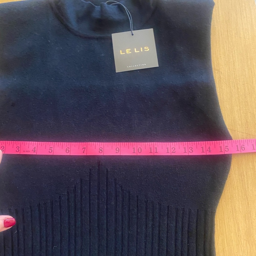 Women’s Sleeveless Turtleneck Maxi Black Sweater Dress Bodycon Texture New S/M - Picture 9 of 15